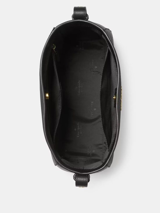 NWT Kate Spade BLACK Pebbled Leather Juliette Medium Bucket Shoulder Bag KM546 - Picture 4 of 5